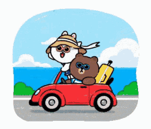 gif of cartoon bears driving off